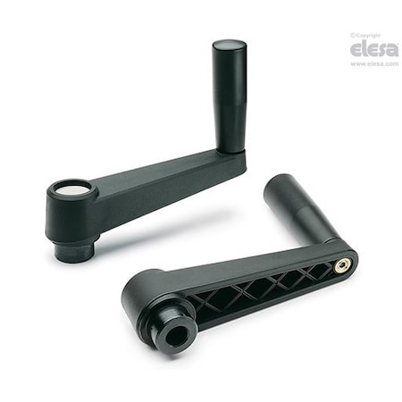 Elesa Revolving handle, drilled hub, MT.130 MT.
